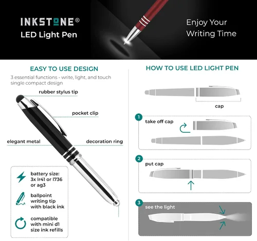 Miniatura 4 de Inkstone FOCUS - Bolígrafo motivacional de negocios con punta de escritura iluminada y lápiz capacitivo, bolígrafo ejecutivo de negocios
