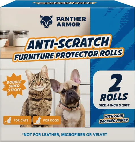 Miniatura 13 de Paquete de 8 láminas de cinta protectora de muebles contra arañazos de gatos – Adhesivo de doble cara para entrenamiento (4 XL, 4 grandes)