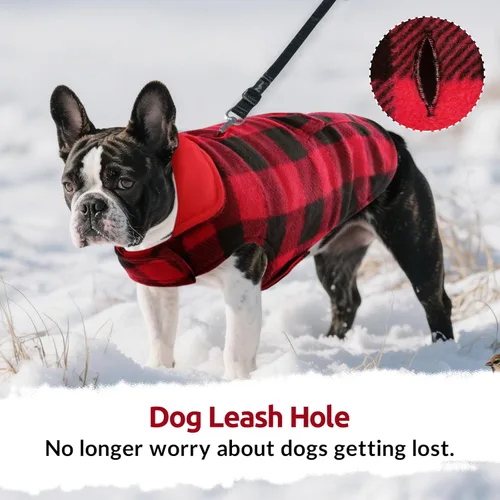 Miniatura 8 de Asenku - Abrigo de invierno para perros, diseño a cuadros reversible, impermeable, para climas fríos, para perros pequeños, medianos y grandes