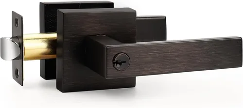 Miniatura 130 de Probrico Paquete de 4 manijas de puerta simuladas en negro mate, manijas interiores que no giran, manijas reversibles resistentes para interiores