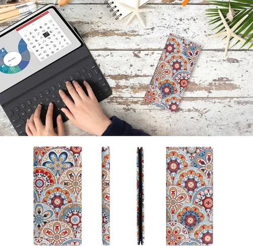 Miniatura 49 de HUA ANGEL Billetera para mujer, ultra delgada y delgada, con bloqueo RFID, tarjetero de crédito, doble embrague, carteras largas, regalo para A-ámbar