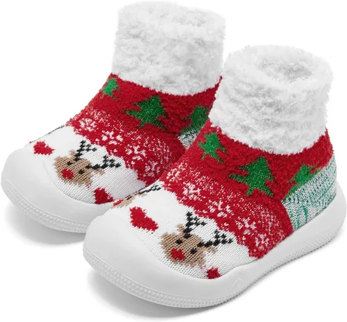 Engtoy Baby Sock Shoes Baby Walking Shoes Infant Non-Slip Breathable Slippers with Soft Rubber Sole Baby Boys Girls Slip On Sneakers