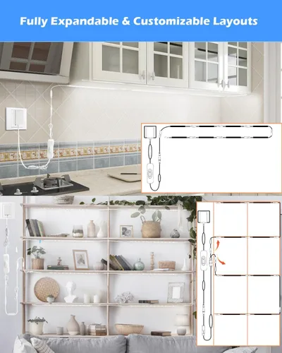 Miniatura 6 de Iluminación para debajo del gabinete, (8) tiras de luz LED flexibles de 12 pulgadas, 20 W, 2000 lm, luz blanca diurna, luces LED duraderas