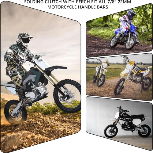 Miniatura 6 de Palanca de freno de embrague de aluminio plegable negra para manillar de 0.866 in 7/8 pulgadas 110cc 125cc 140cc TTR 125cc SSR Xmotos Apollo 125 Pit