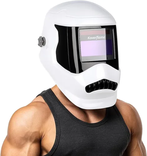 Casco de soldadura con oscurecimiento automático: certificado ANSI Z87.1 - Lente de color verdadero - Construido para MIG TIG Stick Pros