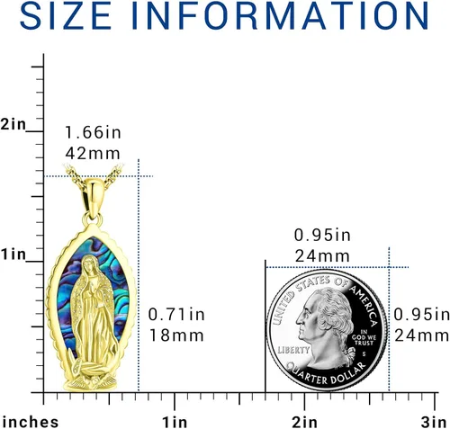 Miniatura 108 de Eusense San Miguel San Cristóbal San Benito San Judas Virgen María Collar chapado en oro 925 joyería religiosa para hombres y mujeres, collar