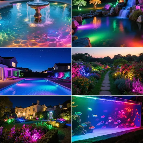 Miniatura 6 de T-SUN - Luces de estanque que cambian de color LED, luces subacuáticas para fuentes con control de aplicación Bluetooth, IP68 impermeable, foco
