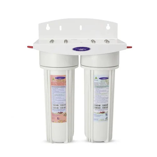Crystal Quest Filtro de agua de arsénico doble debajo del fregadero, filtración multietapa para cloro y contaminantes, alta capacidad de 10,000