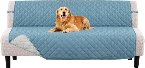 Miniatura 15 de PrinceDeco Funda de sofá para perros, lavable y reversible, apta para mascotas, resistente al agua, protector de muebles con correas elásticas