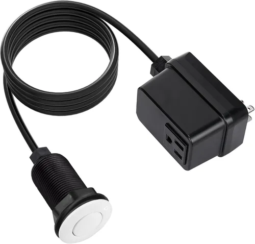 Interruptor para triturador de basura, kit inalámbrico de encendido/apagado para triturador de desechos de alimentos, plástico blanco, botón de