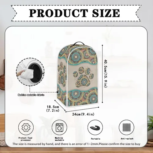 Miniatura 6 de DISNIMO Funda para batidora de patas de perro estilo bohemio, cubierta de protección de huellas dactilares para batidora de pie o máquina de café