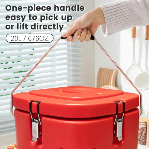 Miniatura 6 de Contenedor de sopa aislado comercial calentador de alimentos, enfriador de bebidas aislado de 5 galones, caja caliente de 21QT para catering
