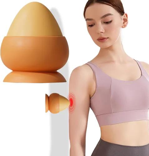 Miniatura 10 de Bola de masaje montable con ventosa, herramienta de terapia de punto de activación, masajeador de presión manual autodirecido para aliviar el Rosado