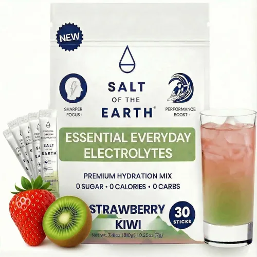 Miniatura 9 de Salt of the Earth - Polvo de electrolitos premium sin azúcar - Hecho con sal rosa del Himalaya - Paquetes de polvo para hidratación Ingredientes