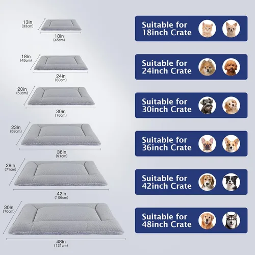 Miniatura 3 de Tapete de cama para perro, almohadilla reversible para jaula, almohadilla suave para perrera, tapete lavable para jaula de perro (fresco y cálido)