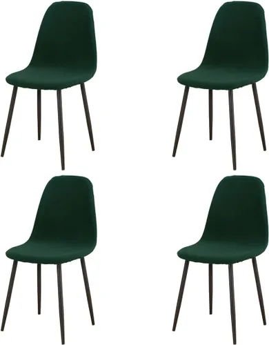 Miniatura 11 de Paquete de 4 fundas de elastano modernas de mediados de siglo, reutilizables, sin brazos, para sillas de comedor, para cocina, hogar, bar, hotel