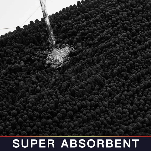 Miniatura 151 de Walensee Alfombra de baño antideslizante (24x17 pulgadas, rosa polvoriento) absorbente de agua, súper suave, lanuda de felpilla, lavable a máquina