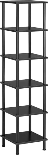 Miniatura 10 de HOOBRO Estante esquinero de 5 niveles, estante de exhibición cuadrado de esquina, estante alto para plantas, estantería de esquina para espacios