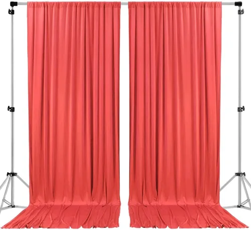 Miniatura 34 de AK TRADING CO. Cortinas de telón de fondo de poliéster IFR de 10 pies x 8 pies con bolsillos para varillas - Cortinas para decoración de ventana