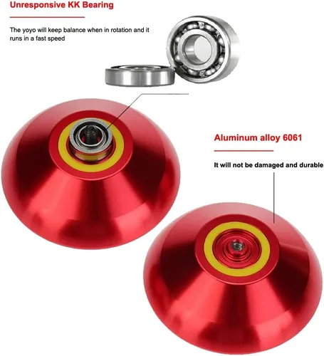 Miniatura 4 de Magicyoyo T5 Overlord Professional Yoyo Yoyo de aleación con 12 cuerdas de yoyo, bolsa de yoyo, guante, regalo de Navidad para niños (rojo)