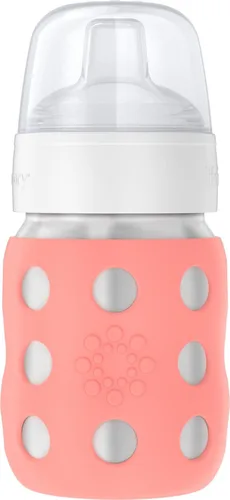 Lifefactory Biberón de cuello ancho aislado al vacío de acero inoxidable de 8 onzas con pezón para sorber, melón, LS2251WCA4 Cantaloupe