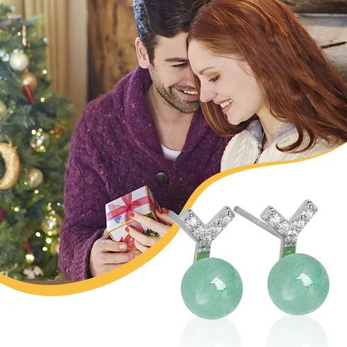 Miniatura 44 de Jade Earrings Studs,Green Jade Earrings for Women,925 Sterling Silver Earrings Studs for Sensitive Ears,Handmade Jade Earrings for Birthday