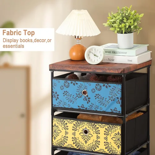 Miniatura 5 de HAITRAL Organizador de Almacenamiento de Ropa con 4 Cajones, Cómoda Pequeña de Tela con Unidad de Cajones, Cómoda de Tela y Cajones de Montaje Fácil