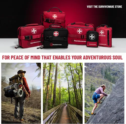 Miniatura 9 de Surviveware Kit completo de primeros auxilios de emergencia para camiones, autos, campamento, oficina, deportes y emergencias al aire libre, juego