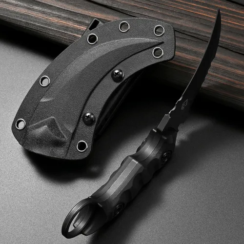 Miniatura 5 de Cuchillo de hoja fija Gtkii GTK691, hoja de acero D2, mango de nylon y fibra de vidrio con funda Kydex para camping al aire libre, caza, senderismo