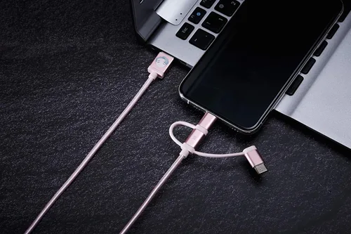 Miniatura 2 de BTS Cables de caracteres TinyTAN 3 en 1 Cable_JIN (USB-A a USB-C, Micro USB, cable certificado MFI) Compatible con Android, Galaxy Series, iPhone