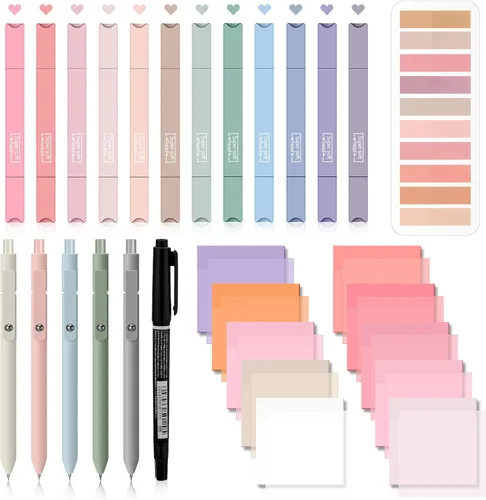 Miniatura 15 de Jutom Kit de estudio de diario bíblico de 38 piezas para mujeres, suministros de anotación de libros con resaltadores, bolígrafos, pestañas, notas