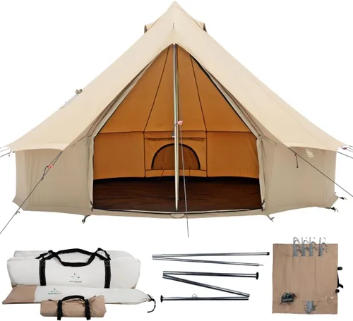 Whiteduck Regatta - Tienda de campaña de lona con toma de estufa, impermeable, para 4 temporadas; para campamento de lujo en exteriores y glamping