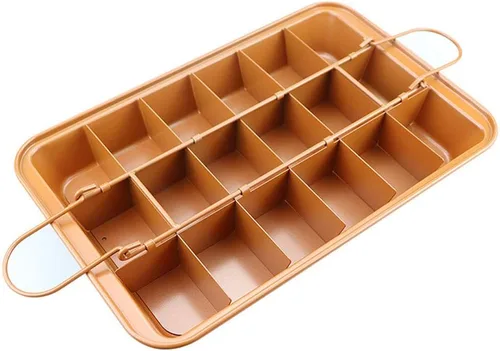 Miniatura 6 de L-Lei Sartenes antiadherentes para brownie con divisores, bandeja para hornear brownie de 18 celosías, utensilios para hornear al horno, molde
