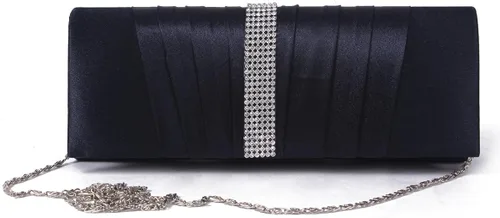 Miniatura 4 de Damara Mujer Satén Plisada vidrio Moda Embrague Noche Bolsa