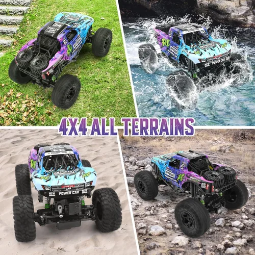 Miniatura 4 de Camión de control remoto, 1:12 4x4 Offroad impermeable, auto grande de control remoto anfibio, vehículo oruga de doble motor, juguetes monstruos