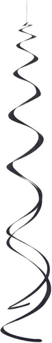 Decoraciones de remolinos de plástico para colgar, empaque de 8 unidades, de la marca Unique, 26", Negro