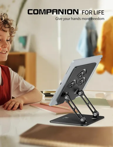 Miniatura 3 de Soporte Ajustable para Tablet de Escritorio, Soporte de Aluminio Premium para iPads, Tablets, Kindles, Switch, Teléfonos y Todos los Dispositivos