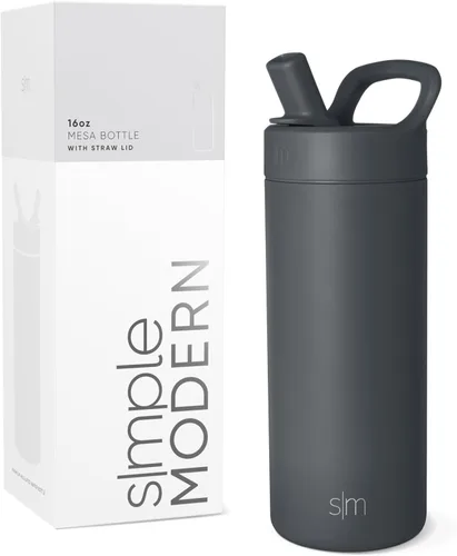 Miniatura 34 de Simple Modern Botella de agua con tapa de pajilla Termo de acero inoxidable aislado Botellas de agua reutilizables para viajes para gimnasio