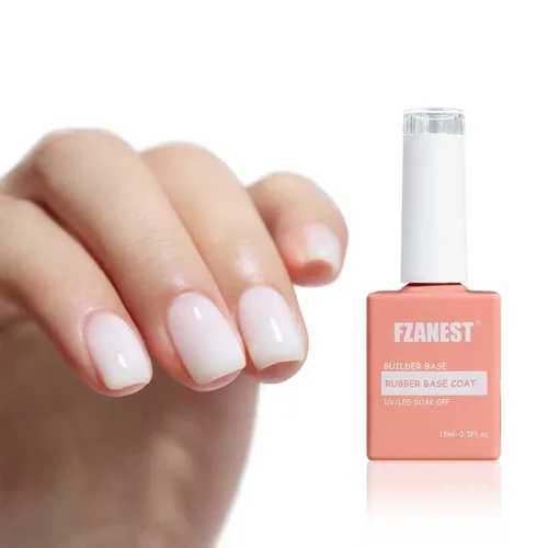 Miniatura 12 de FZANEST - Gel de base de goma para uñas, esmalte de uñas de gel transparente de formación, capa base de goma elástica, gel de extensión en una