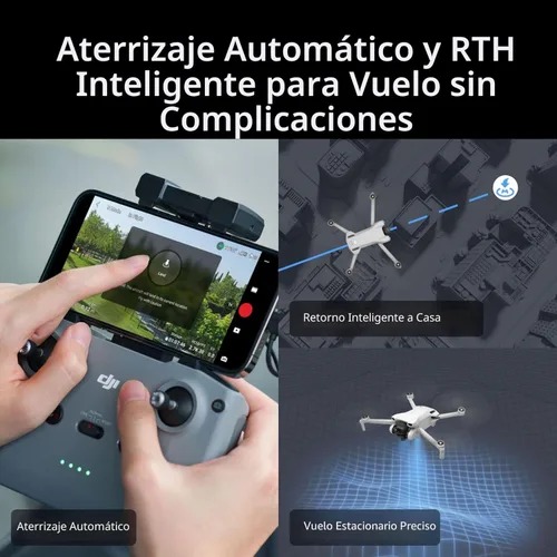 Miniatura 5 de DJI Mini 3 (DJI RC), drones ligeros con cámara para adultos 4K con cardán mecánico de 3 ejes, tiempo de vuelo de 38 minutos, transmisión de video