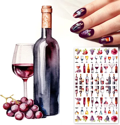 Miniatura 8 de Calcomanías de uñas (5 hojas) FLONZNAIL Sweet Night Coctail Dinner Decoración de uñas