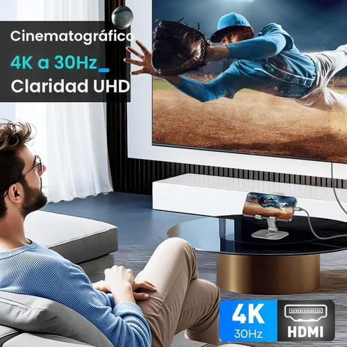 Miniatura 2 de UANTIN Cable USB C a HDMI de 3 pies Cable USB 3.1 tipo C a HDMI de alta velocidad 4K [compatible con Thunderbolt 3/4/5] con MacBook, Galaxy S9 a