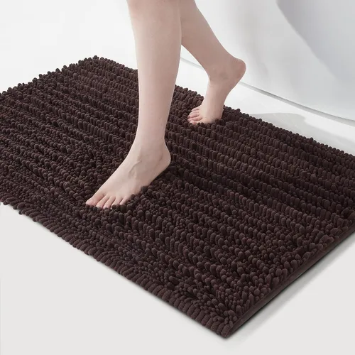 Miniatura 18 de FLOLEOPA Alfombras de Baño de Microfibra de Felpa Suave, Alfombras de Baño Absorbentes Antideslizantes Lavables a Máquina, Tapetes de Baño para Beige