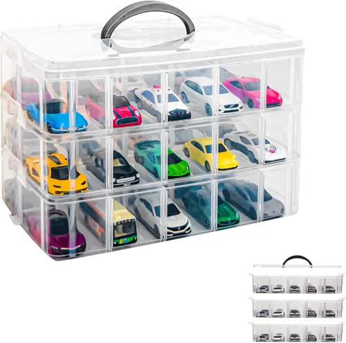 YYDS Estuche de almacenamiento para 30 ruedas calientes, organizador de almacenamiento de autos de juguete para autos de caja de cerillas, soporte