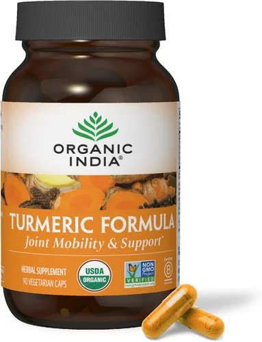 ORGANIC INDIA Suplemento herbario de curcumina de cúrcuma, movilidad articular y apoyo del sistema inmunológico, respuesta inflamatoria saludable,