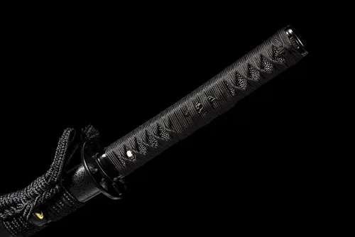 Miniatura 4 de Espada Katana samurái japonesa negra de 41 pulgadas, acero plegado de Damasco funcional