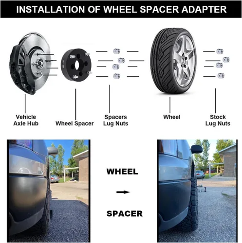 Miniatura 4 de Adaptadores de Rueda ATV Forjados Negros de 4x110 a 4x156 de 2 Pulgadas con Espárragos de 12x1.5 Compatibles con Honda-Suzuki-Yamaha-Kawasaki 4