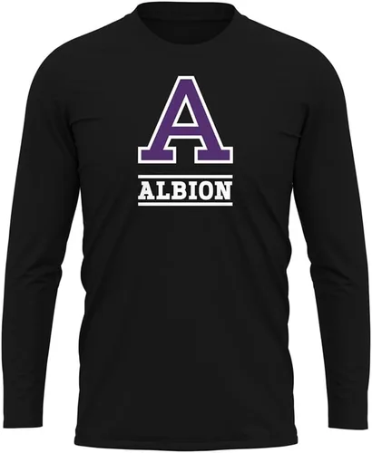 Miniatura 129 de Camisa deportiva de manga larga oficial de la NCAA Collegiate para hombre, colección negra con logotipo primario