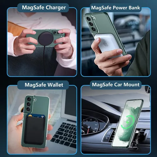 Miniatura 6 de TIANNIUKE Funda magnética para Samsung Galaxy S22, transparente y resistente al amarillo, compatible con MagSafe, ajuste delgado, a prueba