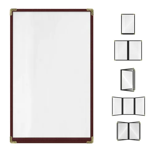 Miniatura 17 de Goodsmart - Fundas para menú de restaurante, paquete de 25 unidades, color negro, 2 vistas, soportes para menú de carga superior, cubiertas